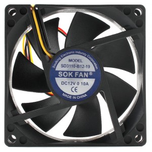 SOKFAN SD3110-B12-19 SD3110B1219 12V 0.10A 3wires Cooling Fan 
