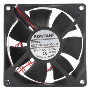 SOKFAN SD3110-B24-30-KM SD3110B2430KM 24V 0.15A 2wires Cooling Fan 