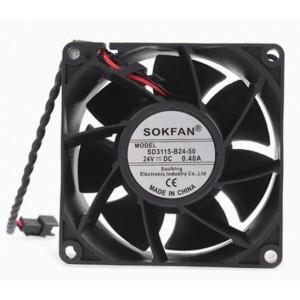SOKFAN SD3115-B24-50 24V 0.4A 2wires Cooling Fan 