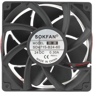 SOKFAN SD4715-B24-60 24V 0.30A 2wires Cooling Fan 