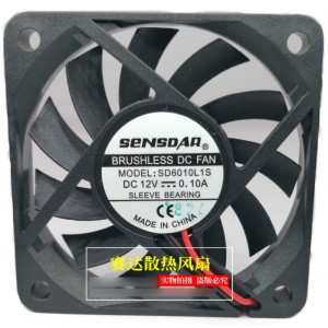 SENSDAR SD6010L1S 12V 0.10A 2wires Cooling Fan 