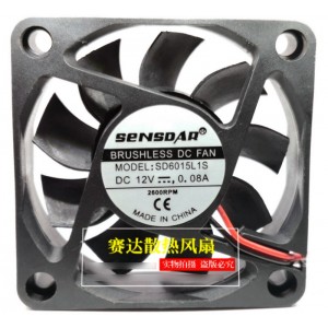 SENSD SD6015L1S 12V 0.08A 2wires Cooling Fan