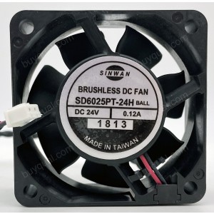 SINWAN SD6025PT-24H 24V 0.12A 2wires Cooling Fan 