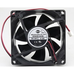 SINWAN SD8025-24HB 24V 0.12A 2wires Cooling Fan