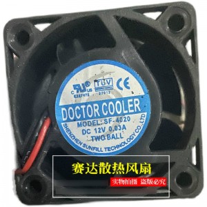 DOCTOR COOLER SF-4020 12V 0.03A 2wires Cooling Fan 