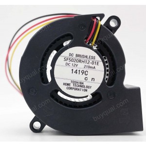 TOSHIBA SF5020RH12-01E 12V 210mA 3wires Cooling Fan