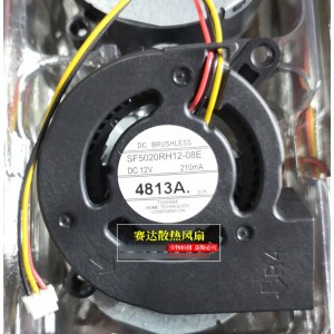 TOSHIBA SF5020RH12-08E 12V 210mA 3wires Cooling Fan