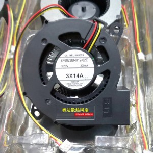 Toshiba SF6023BRH12-02E 12V 200mA 3wires cooling fan