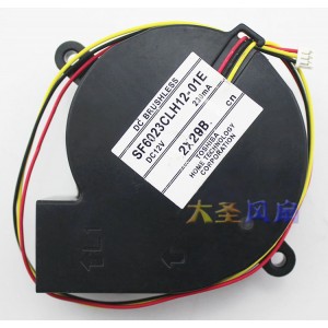 TOSHIBA SF6023CLH12-01E 12V 230mA 3wires Cooling Fan