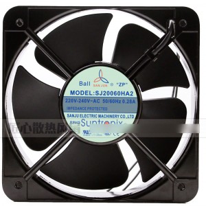 SANJU SJ2006HA2 220-240V 0.28A 2wires Cooling Fan 