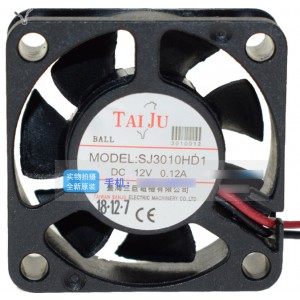 TAIJU SJ3010HD1 12V 0.12A 2wires Cooling Fan