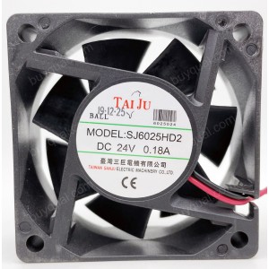 SANJU SJ6025HD2 SJ6025HD2B 24V 0.18A 2wires cooling fan