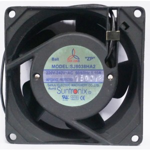 SANJU SJ8038HA2 220/240V 0.10A 2wires Cooling Fan - Ball Bearing