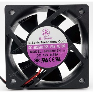 BI-Sonic SP602012H 12V 0.18A 2wires Cooling Fan