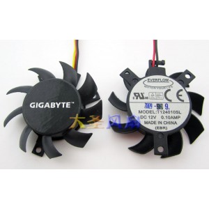 EVERFLOW T124010SL 12V 0.10A 2wires Cooling Fan