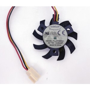 EVERFLOW T125010BH 12V 0.25A 3wires Cooling Fan