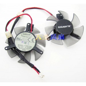 EVERFLOW T125010SL 12V 0.13A 2 Wires Cooling Fan 