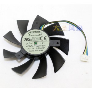 EVERFLOW T128015DU 12V 0.50A 4wires Cooling Fan