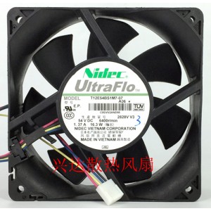 Nidec T12E54BS1M7-07 A06 54V 1.37A 4wires Cooling Fan