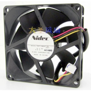 Nidec T80T12MHA7-52 12V 0.1A 3wires cooling fan