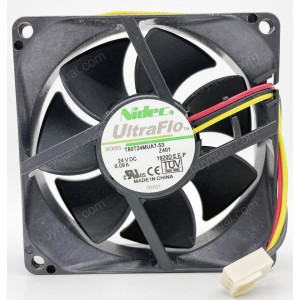 NIDEC T80T24MUA7-53 24V 0.09A 3wires Cooling Fan