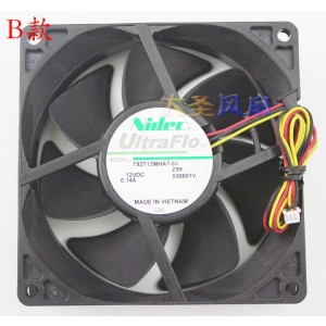 Nidec T92T12MHA7-53 12V 0.12A 3wires Cooling Fans
