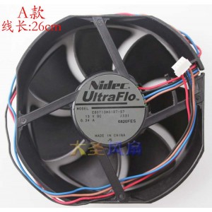 NIDEC T92T13MS4B7-57 13V 0.44A 4wires Cooling Fan