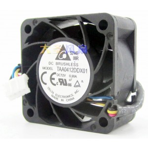 DELTA TAA0412DDX01 12V 0.90A 4wires Cooling Fan