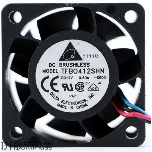 Delta TFB0412SHN 12V 0.60A 3wires Cooling Fan 