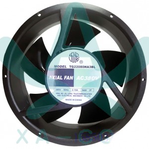 JiuLong TG22080HA3BL 380V 0.15A 54W 3wires Cooling Fan 