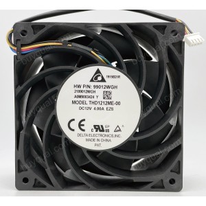 DELTA THD1212ME-00 99012WGH 12V 4.00A 2wires Cooling Fan 