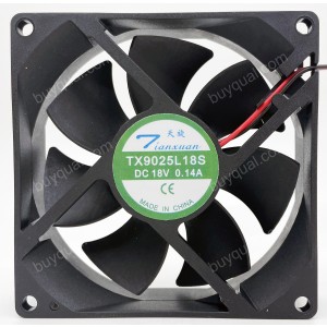 TianXuan TX9025L18S 18V 0.14A 2wires Cooling Fan 