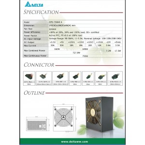 Delta GPS-750AB A 750W IPC Server Power Supply 