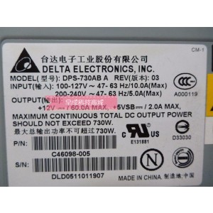 Delta DPS-730AB A 730W IPC Server Power Supply 