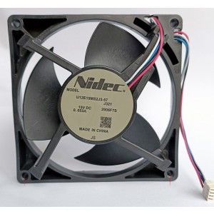 Nidec U12E15MS2J3-57 15V 0.053A 4wires Cooling Fan 