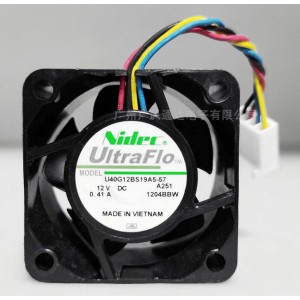 NIDEC U40G12BS19A5-57 12V 0.41A 4wires Cooling Fan