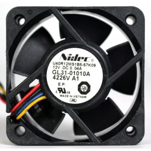 NIDEC U40R12MS1B5 12V 0.04A 4wires Cooling Fan