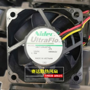 Nidec U60T12MUB7-53 12V 0.16A 3wires Cooling Fan