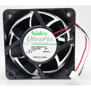 Nidec U60T24MS3A7-53 24V 0.09A 3wires Cooling Fan