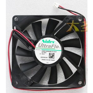 Nidec U80R12MMAB-51J331 12V 0.14A 2wires Cooling Fan