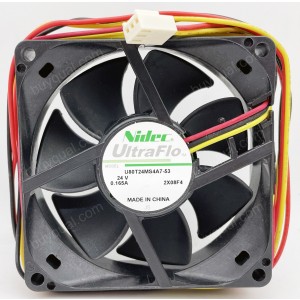 Nidec U80T24MS4A7-53 24V 0.165A 3wires cooling fan