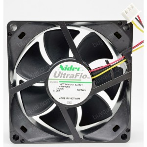 NIDEC U80T24MUA7-53J101 24V 0.09A 3wires Cooling Fan
