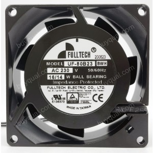 FULLTECH UF-80B23 UF-80B23BWH UF-80B23BTH 230V 16/14W 2wires Cooling Fan