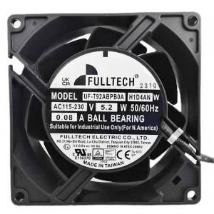 FULLTECH UF-T92ABPB0A H1D4AN 115-230V 0.08A 5.2W 2wires Cooling Fan 