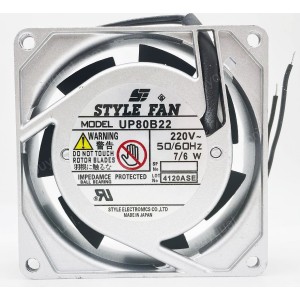 STYLE FAN UP80B22 220V 7/6W 2wires Cooling Fan 