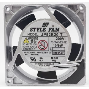 STYLE UP92B20-T 200V 10/9W Cooling Fan