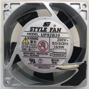 STYLE UP92B20 200V 0.05/0.045A 10/9W wires cooling Fan
