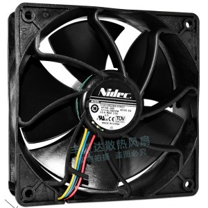 Nidec V12E12BS2B5-07A021 12V 3.3A 4wires Cooling Fan