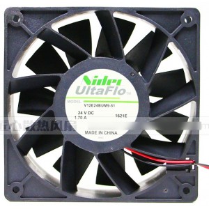 Nidec V12E24BUM9-51 24V 1.70A 2wires Cooling Fan