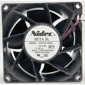 Nidec V35132-55RA 24V 0.45A 2wires Cooling Fan - Original New